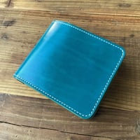 ルガトショルダー琉球ブルー  二つ折り財布  小銭入れあり
