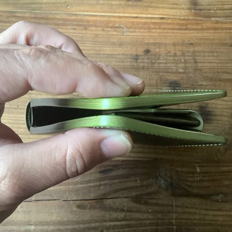 フルコードバン 二つ折り財布 小銭入れあり  グリーン×オリーブ