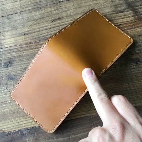 ライトブラウンコードバン×ルガトショルダーブラウン 二つ折り財布 小銭入れあり