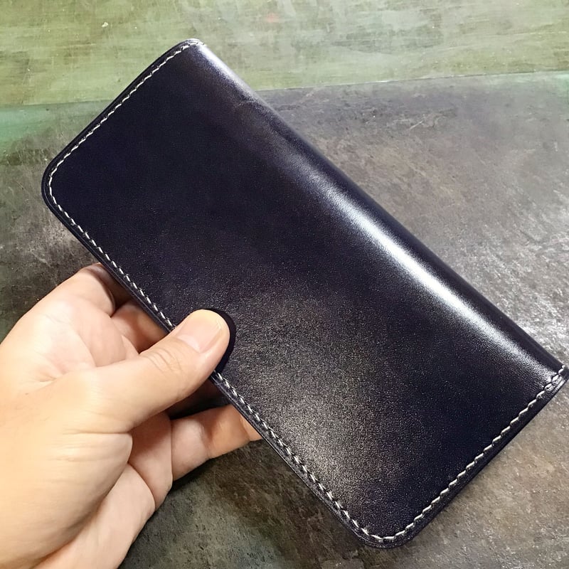 ルガトショルダーネイビー&ブラウン 長財布 小銭入れあり | keywest828