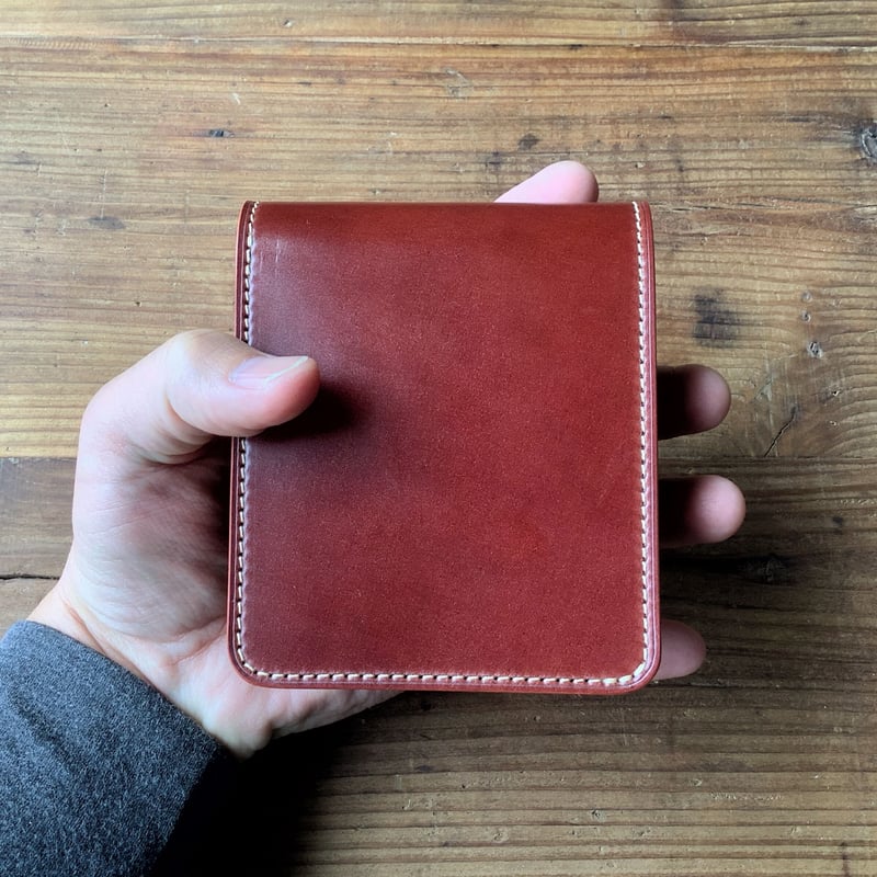 オイルコードバンレッドブラウン×ルガトショルダーブラウン 二つ折り