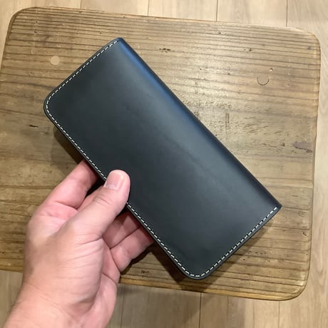 黒革×ルガトショルダー　ダークブラウン  長財布 小銭入れあり