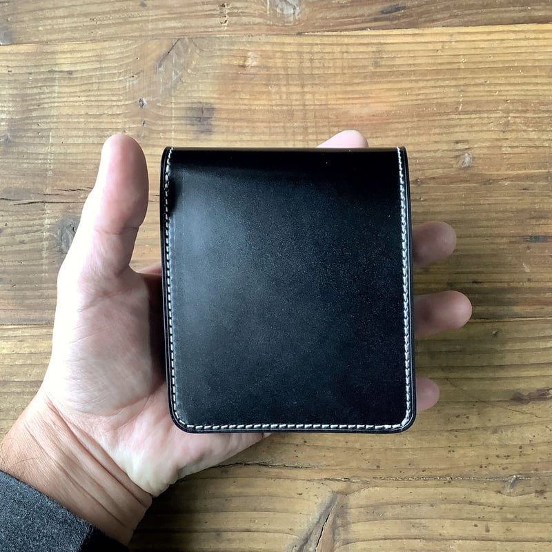 SOMÉS コードバン二つ折り財布 黒 ANA FINDS＞SOMES SADDLE コードバン L字ファスナーコンパクト