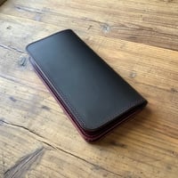 黒革×ルガトショルダーワイン  長財布 小銭入れあり
