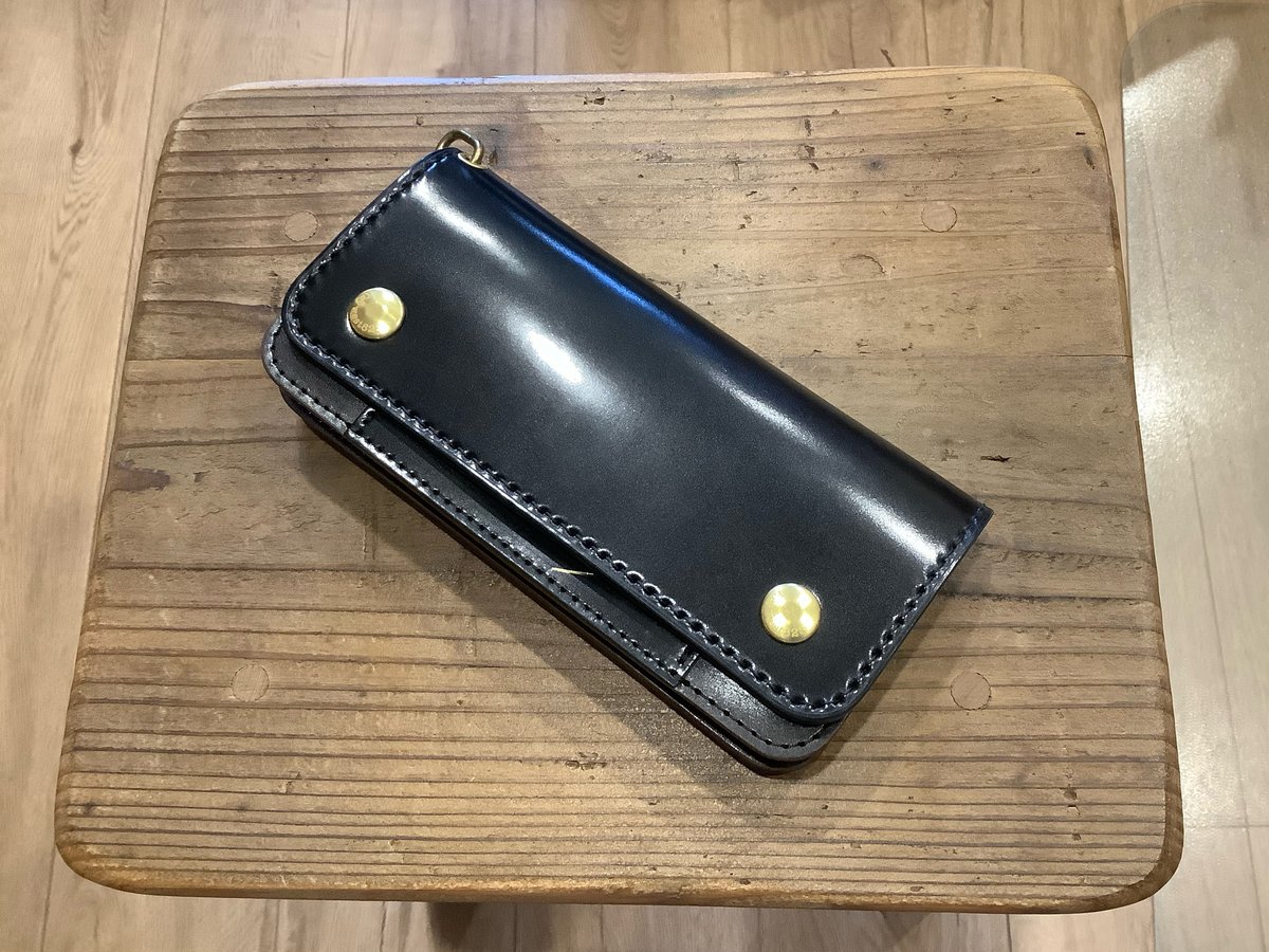 トラッカーウォレット　コードバン　handmade CA008 フルコードバン黒 トラッカーウォレット | keywest828