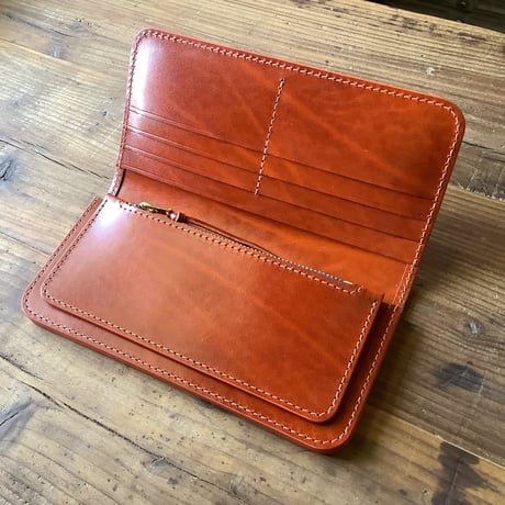 ルガトショルダーオレンジ　橙　 長財布 小銭入れあり