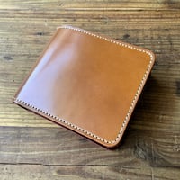 オイルコードバンブラウン×ルガトショルダーワイン 二つ折り財布 小銭入れあり