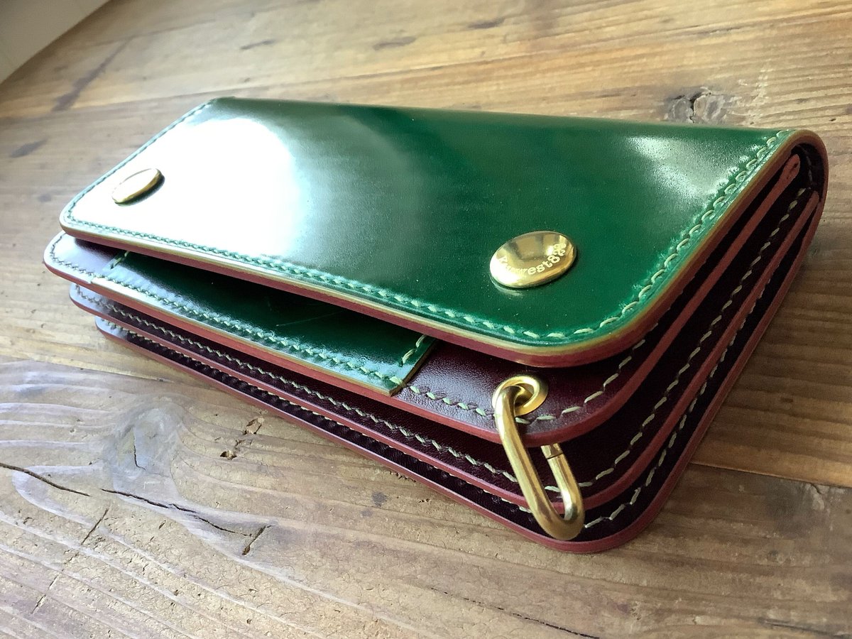 107ロング　トラッカーウォレット　イタリアンレザーTEXAS【グリーン】 107ロング トラッカーウォレット イタリアンレザーTEXAS