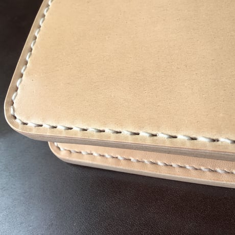 二つ折り財布  小銭入れあり ナチュラルコードバン×昭南皮革多脂ベンズ