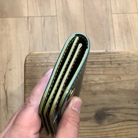 フルコードバン トラッカーウォレット  ネイビー×オリーブ