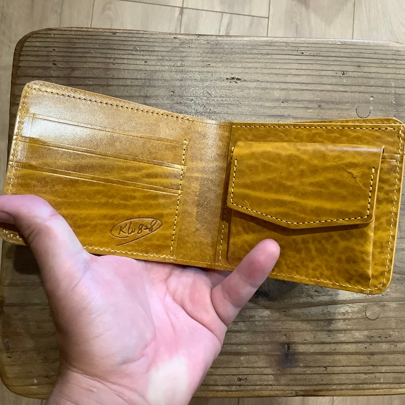 ルガトショルダーイエロー　二つ折り財布 ルガトショルダーイエロー 二つ折り財布 小銭入れあり | keywest828