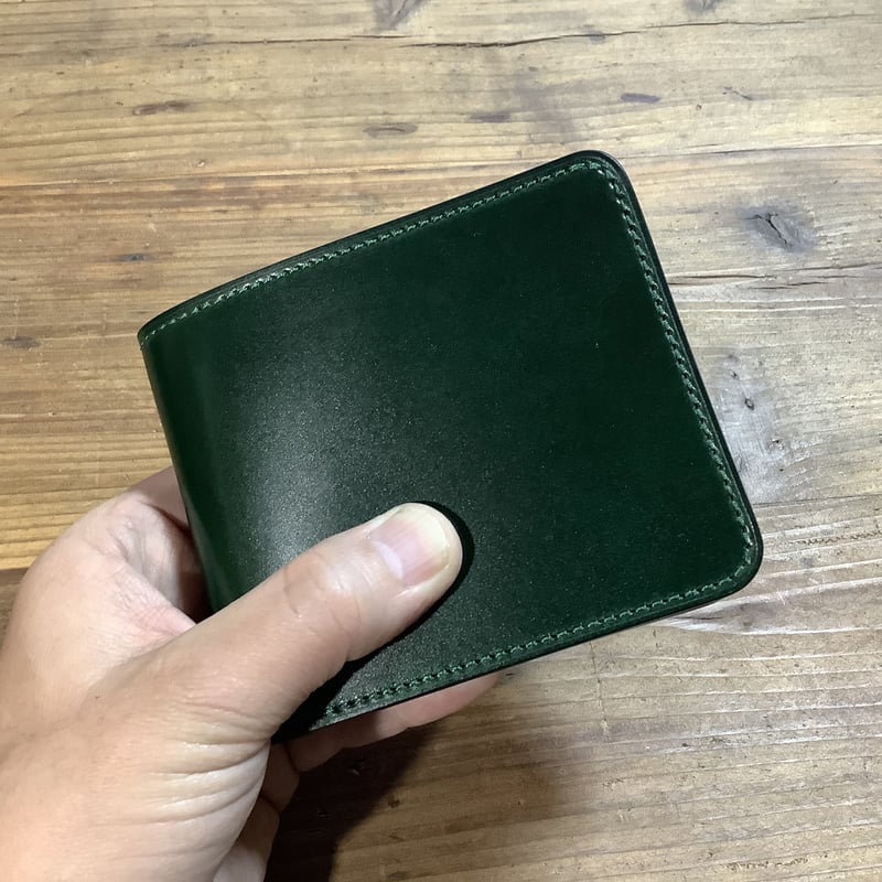 オイルコードバングリーン×ルガトショルダーグリーン 二つ折り オイルコードバングリーン×ルガトショルダーグリーン 二つ折り