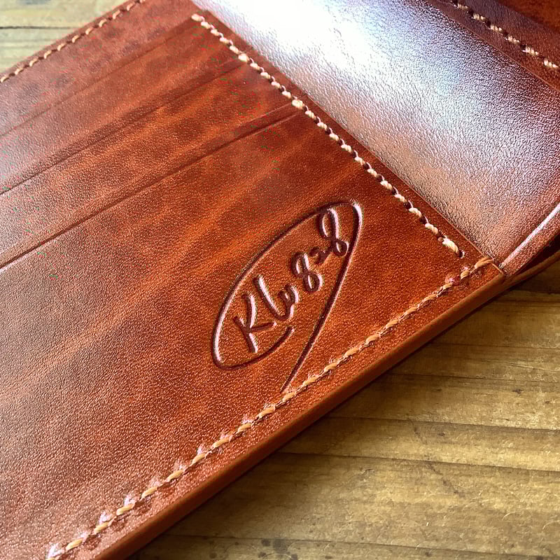 ルガトショルダー橙 オレンジ 二つ折り財布 小銭入れあり | keywest828