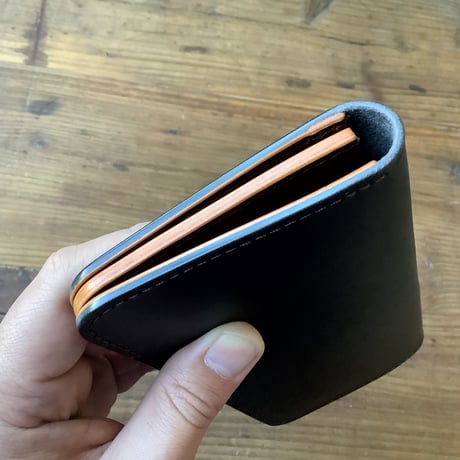 黒革×ルガトショルダーブラウン　長財布　小銭入れ無し