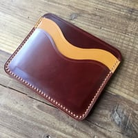 ブラウンオイルコードバン×ライトブラウンオイルコードバン パスケース カード入れ