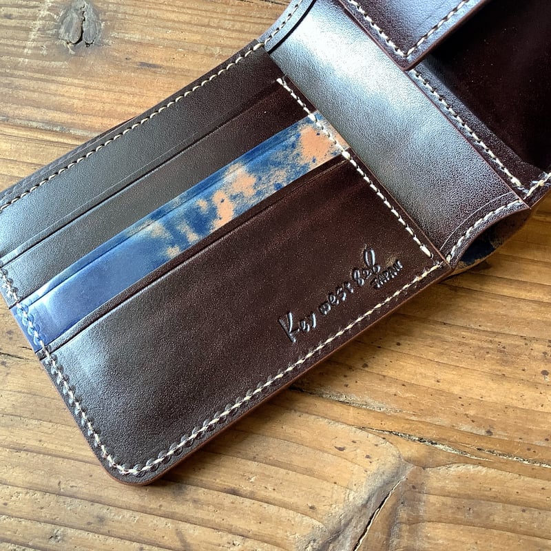 ロカドコードバンブルー×ルガトショルダー ダークブラウン 二つ折り