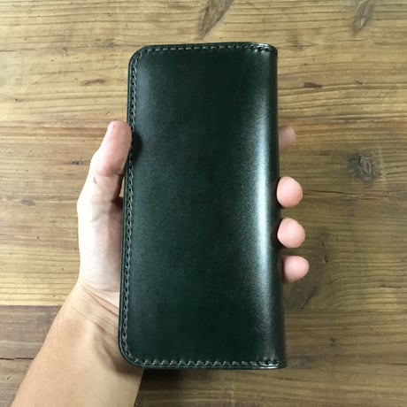 ルガトショルダーグリーン×ルガトショルダーブラウン 長財布 小銭入れあり