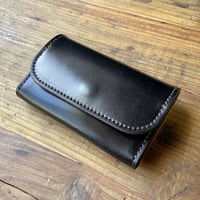 オイルコードバン黒×オイルコードバンコニャック  名刺入れ