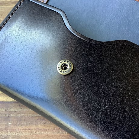 オイルコードバン黒×オイルコードバンコニャック  名刺入れ