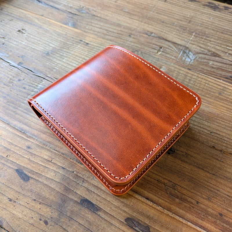 ルガトショルダー橙 オレンジ 二つ折り財布 小銭入れあり | keywest828