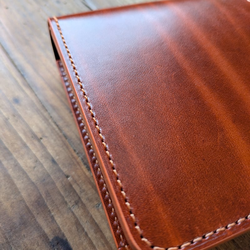 ルガトショルダー橙 オレンジ 二つ折り財布 小銭入れあり | keywest828