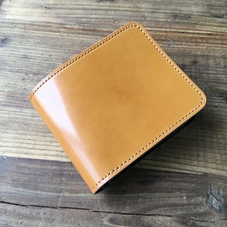 ライトブラウンコードバン×ルガトショルダーブラウン 二つ折り財布 小銭入れあり