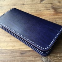ルガトショルダーネイビー&パープル 長財布 小銭入れあり
