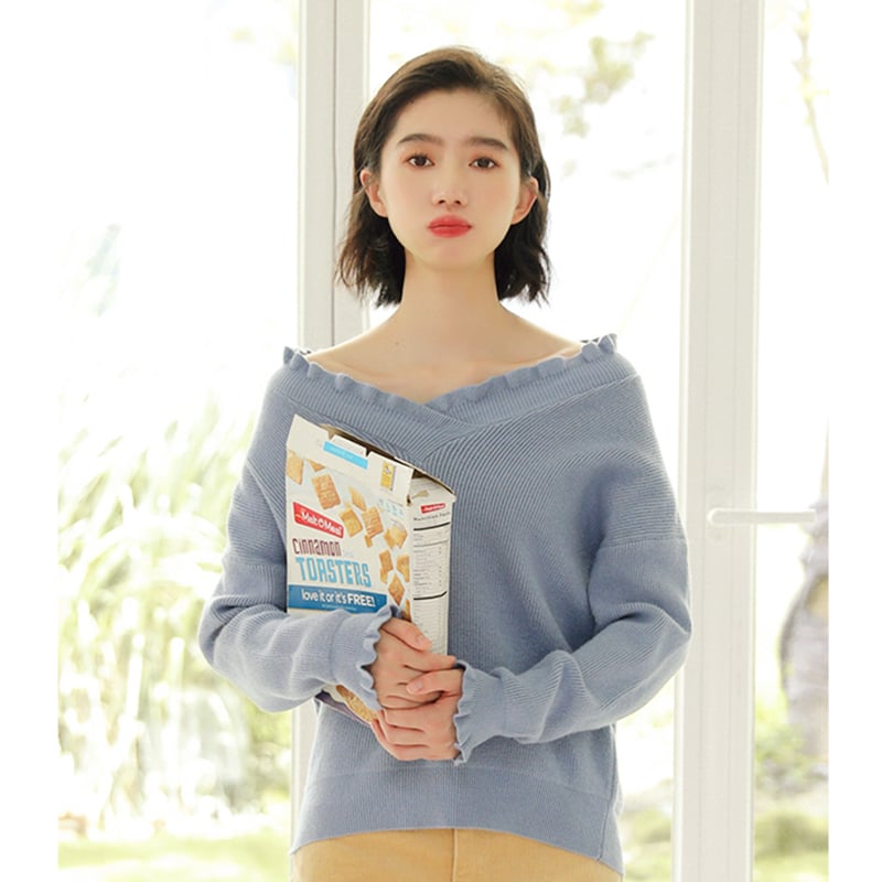 フリルオフショルダーニット | 【人気レディースファッションストア