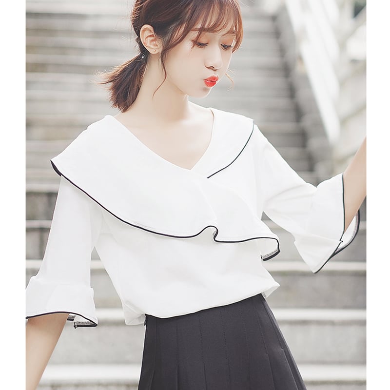 美品 M'S GRACY フリルカシュクールブラウス 白サイズ38*ED1184 カシュクールフリルブラウス | 【人気レディースファッション