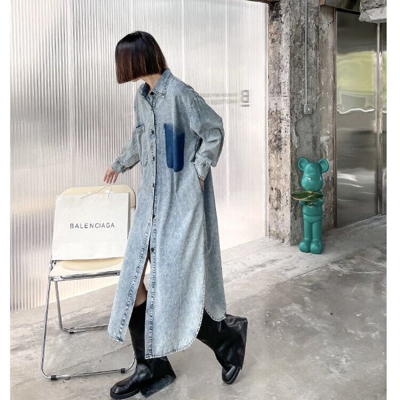 BALENCIAGA デニムシャツワンピース