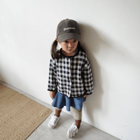 <即納/110sizeのみ>gingham cardigan