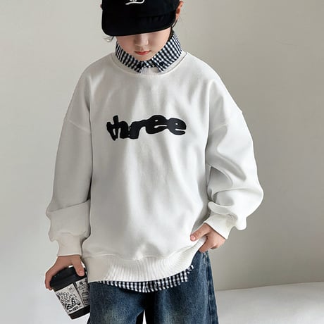 <予約商品/100size～160size>KIDS ロゴスウェット