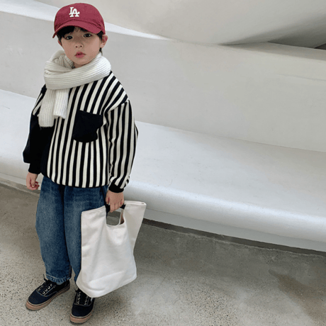 <即納/90sizeのみ>ストライププルオーバー