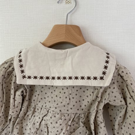 <即納/80cm/90cm>花柄ブラウンロンパース