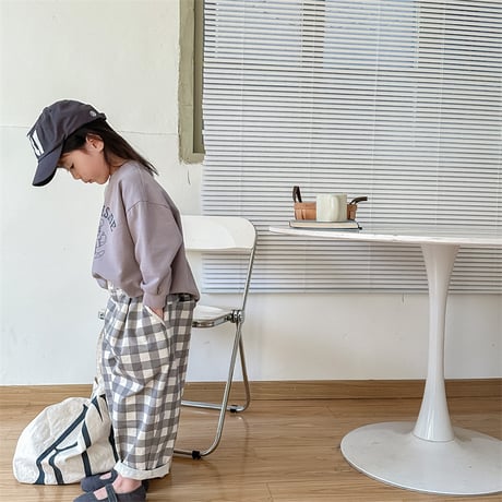 <予約商品/80size-130size>ギンガムチェックパンツ