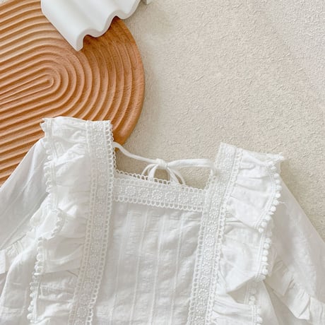 <即納/120sizeのみ>フリル長袖ブラウス