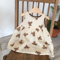 <即納/90sizeのみ>GIRLSくまさんワンピース