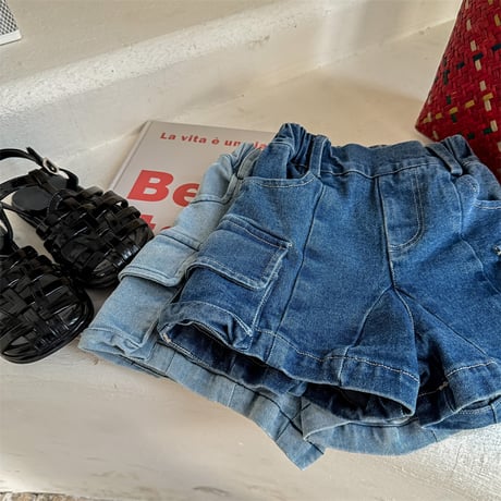 <予約商品/80size～130size>GIRLS デニムショートパンツ