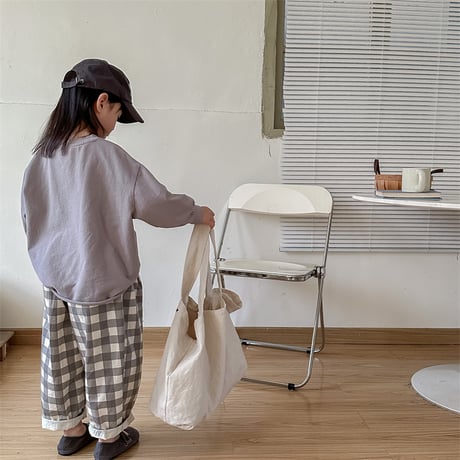 <予約商品/80size-130size>ギンガムチェックパンツ