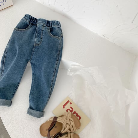 <即納/100㎝/110㎝のみ>skinny denim pants