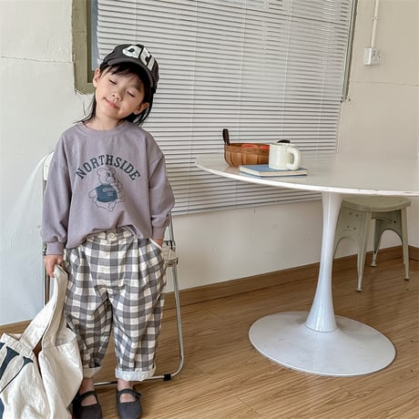 <予約商品/80size-130size>ギンガムチェックパンツ
