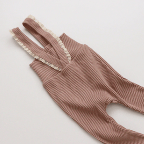 <即納あり/予約商品>フリルショルダーリブパンツ