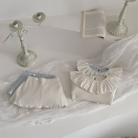 <予約商品/73㎝-110㎝>BABY ＆KIDS リブフリルセットアップ