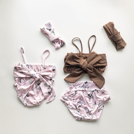 <即納/残り110sizeのみ>flower swim suit setup