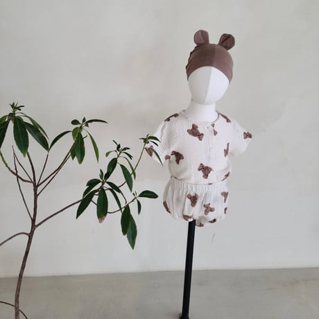 <即納/66㎝/90㎝のみ>くまさんセットアップ(short pants)