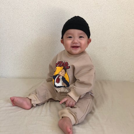 <即納/66size/90sizeのみ>アメコミ風ロンパース