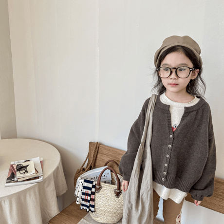 <予約商品/80size～130size>シンプルカーディガン