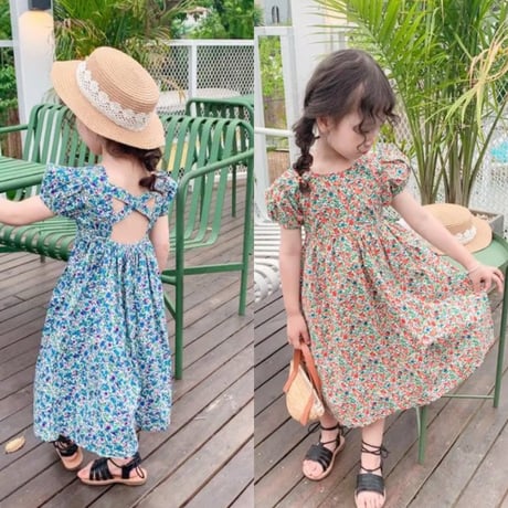 <予約商品/一部即納>flowerワンピース 80cm~150cm