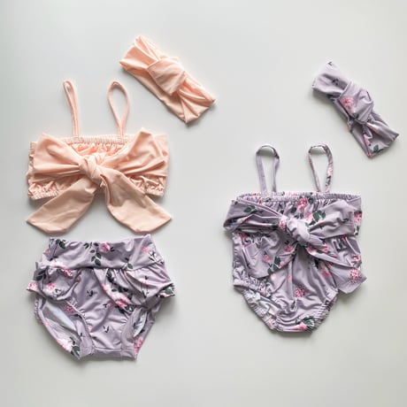 <即納/残り110sizeのみ>flower swim suit setup