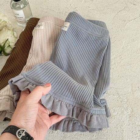 <予約商品/80㎝-130㎝>GIRLSフリルリブショートパンツ